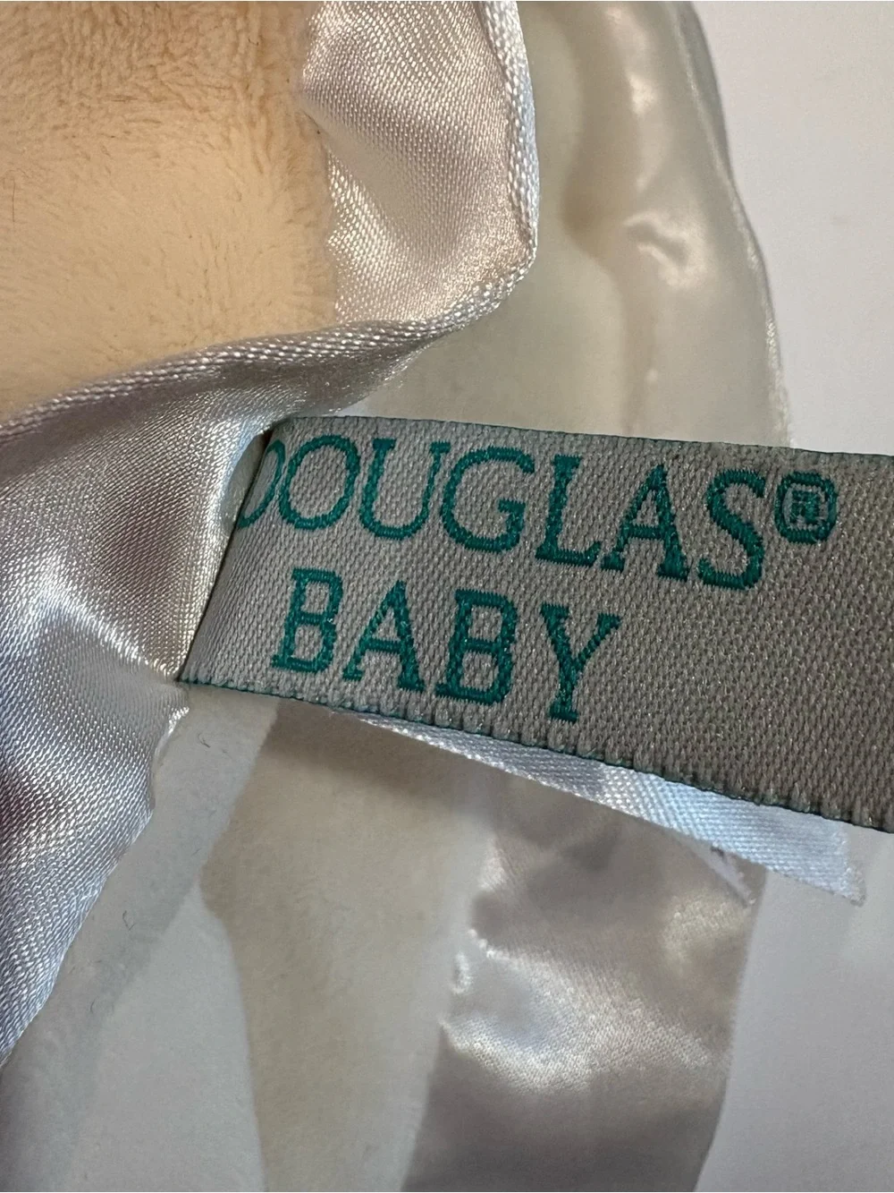Douglas Baby Lovey Lamb Cream Security Blanket Sheep‎ Satin Trim Moon Stars 14”